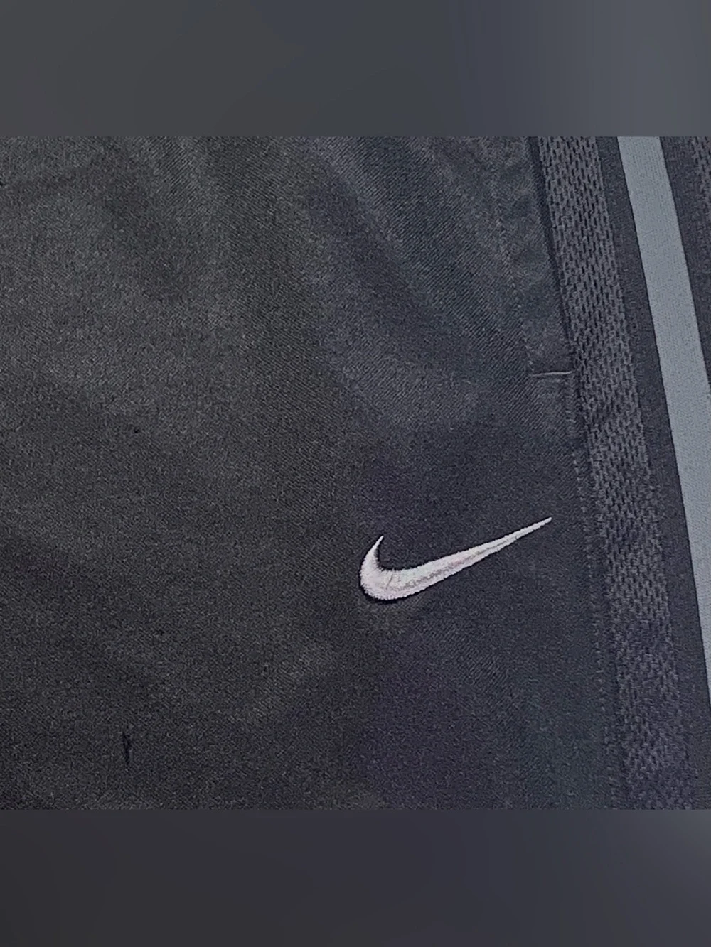 Nike Dri-FIT Open Hem Track Pants Gray Stripe Black Men’s Large Athletic Retro